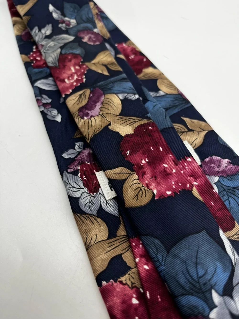 Men's Pierre Cardin Navy Tie with Berry Pattern